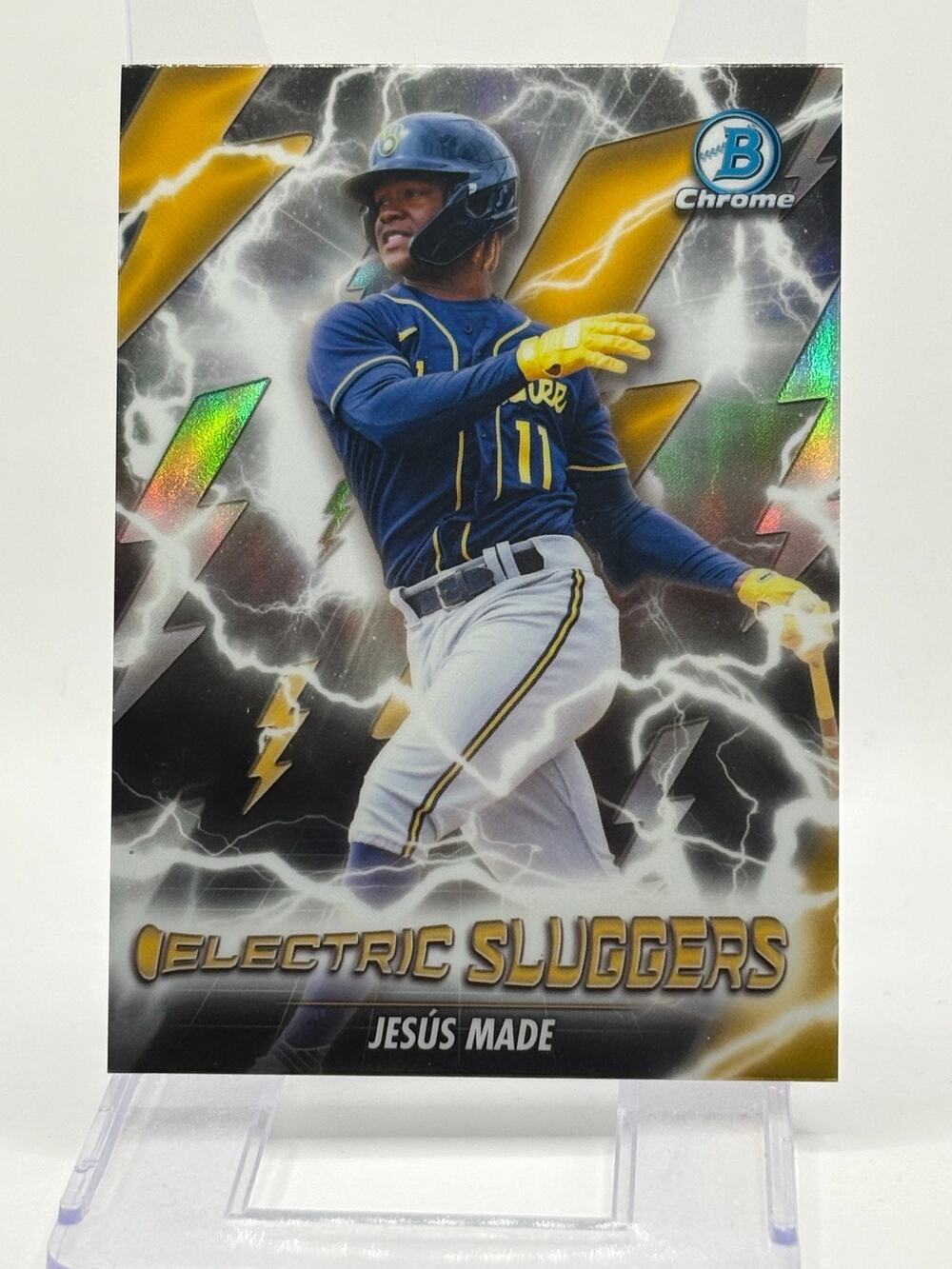 2026 Bowman Jesus Made Electric Sluggers Refractor Milwaukee Brewers Prospect